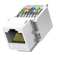 10 팩 CAT6 RJ45 키스톤 잭 도구 적은 펀치 다운 도구 필수 모듈 커플러, 하얀색