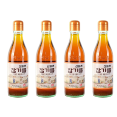 산들촌 통참깨 100% 참기름 4개포장, 4개, 350ml