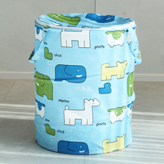 태르태르 장난감 정리 바구니 접이식 특대형, 1개, 노랑파랑 애니멀