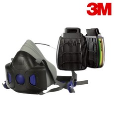 3M HF802 D80926K 양구형 면체마스크 방독필터 세트 방진방독 겸용필터, 1개