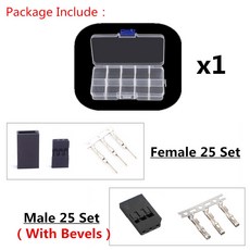 [타임딜] DIY 서보 연장 케이블 JR/Futaba 커넥터 RC 로봇 비행기 자동차 ESC 용 2.54 터미널 포함 암/수 플매트 카펫 러그 50 개, [04] MIX x50 Bevels