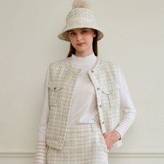 엘르골프 여성 트위드 베스트 6J61402