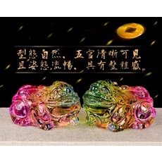 五彩琉璃 招財擺件 一對, 五彩