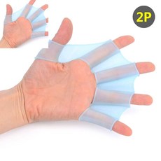이햐 2P 손가락 물갈퀴 수영오리손 수영보조용품 수영장오리발, S