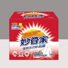 妙管家 強效洗衣粉 盒裝 1KG, 1個
