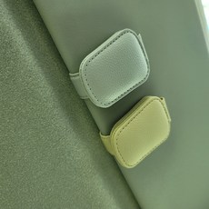 에보카 차량용 선바이저 가죽 선글라스 클립 1+1 2개, 베이지+그레이, 1세트