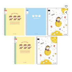 모닝글로리 채움노트 초등 스프링 노트 3-6 무제 25줄 3종 + 랜덤발송 2p 세트 A2, 유령, 강아지삼형제, 댕댕이우주, 1세트