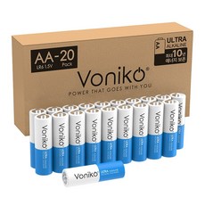 보니코 AA 프리미엄 알카라인 건전지, 1개, 20개입