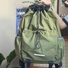경량 외출용 주머니 가방 학생 라켓 가방 포켓 운동 분리 캔버스 대용량, 국방색, 1개