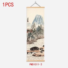 풍경 나무 스크롤 그림 장식 포스터 벽 예술 캔버스, D. PMD1011-3