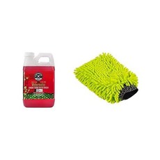 케미컬 가이즈 CWS20816M 세차 스타터 번들 - 수박 스노우 폼 비누 16온스 향 그린 샤닐 워시 미트 2개 품목 자동차 트럭 SUV RV 등에 사용 가능, SOAP + Mitt, 64 oz