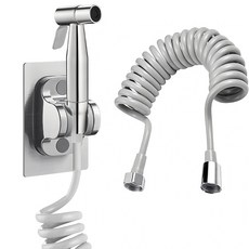 욕실 화장실 변기 샤워기 발코니 호스 스프레이 건 스프레이 5M 길이, 은색
