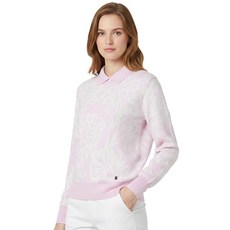 [보그너] 여성 전판 플라워 패턴 스웨터 L/PINK