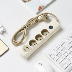 모던하우스 컬러 1A+1C 멀티탭 3구 GS0902, 1개, 크림베이지, 1.4m