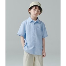 무신사 스탠다드 MUSINSA STANDARD KIDS 릴렉스드 린넨 라이크 반소매 반팔 셔츠 [스카이 블루] MKDSS4Z01-SB 418521