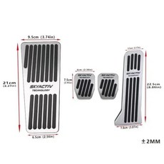 마쯔다 자동차 가속 페달 브레이크 클러치 키트 발받침 논슬립 매트 인테리어, 5. RHD MT 4pcs Silver, 기본