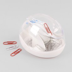 자석식 라운드 클립 디스펜서 클립정리 문구수납통, 1개, 화이트