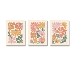 프레임리스 보호 식물 꽃 아트 포스터 캔버스 프린트 빈티지 페인팅 미니멀리스트 벽 홈 데코, 03 50x70cm, 1. 3pcs Set-No Frame, 1개