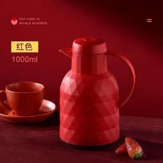 保溫壺 1.6L 大容量, 紅色, 1個, 1L