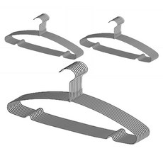 메르카 논슬립 코팅 옷걸이, 30개, 그레이