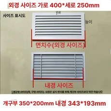 맞춤형 알루미늄 벽 배출구 덮개 통풍구 방수, 400x250