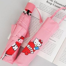 HELLO KITTY 三麗鷗心形三段式雨傘人物女遮陽傘長55cm