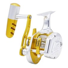 Camekoon 35公斤級帶導線器捲線器 - NSPG，堅固耐用，精準拋投，舒適握持，提升釣魚體驗, 1個, Silver Golden,NS150PG-Lefty