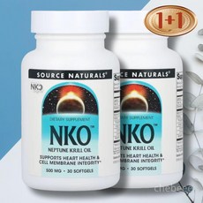 소스내추럴스 NKO 넵튠 크릴 오일 500mg 30정 2병 오메가3 아스타잔틴 DHA