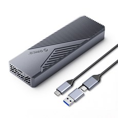 오리코 썬더볼트 4/3 40Gbps 호환 M.2 NVMe 외장 SSD 케이스 CNM2-U4, 1개, 그레이 1개, 그레이