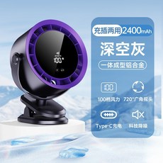 【無品牌】-新款夾式自動搖頭小風扇桌面辦公usb可充電超長續航學生宿舍靜音, 100檔風速【深空灰】+夾立掛三用:無規格