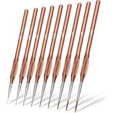 미스터 펜 디테일 페인트 브러시 세트 - 9개 골드블랙 미니어처 파인 팁 페이스 및 모델, Rose Gold