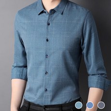 남성 긴팔 오버핏 캐주얼 작업복 남방 빅사이즈 체크셔츠 30수