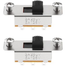 eMagTech 슬라이드 셀렉터 스위치 2개 세트 나사 4개 포함 펜더 Jaguar Jazzmaster 호환 토글 기타 액세서리 금속 재질 2576529