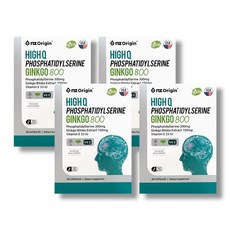 엔젯오리진 하이큐 은행잎 추출물 비타민E 포스파티딜세린 징코 800 노인 노년 중년 어르신 건강식품 머리 두뇌 작은사이즈 목넘김편한 알약, 30정, 4개