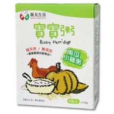 飯友 農純鄉 寶寶粥150gx4入/盒 (滿分鮭魚/貝貝吻魚/南瓜小雞/番茄小牛/蘋果小豬/彩椒菇菇) 即食粥 副食品, 1個