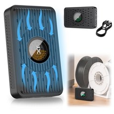 USB-C 케이블과 함께 보관할 수 있는 충전식 제습기 재사용 가능한 휴대용 수분 흡수 건조기 실리카 젤 비즈 총기 안전 카메라 렌즈 필터 전자 제품 3D 프린터 필라멘트 기기, Black(1 Pack)