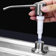 살림덕후 욕실 싱크대 세제 디스펜서 매립형세제통 펌프디스펜서 스텐펌프용기, 원색상, 1개