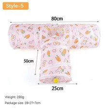 재미있는 폴리에스터철사 고양이 터널 튜브 통기성 훈련용 인터랙티브 둥지 접이식 미로 강아지용, 색상: 2. Style-5, 1개