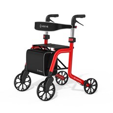 키브 특허받은 성인용 프리미엄 롤레이터 보행기 어르신 실버카 보조보행기 KV-2 레드, 1개
