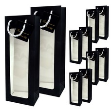 Lead home 透明窗 紅酒 飲品 酒 花束 禮品包裝 櫥窗 購物袋, 黑色