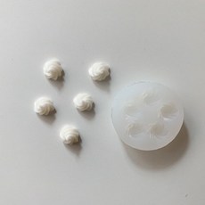 [이브닝메종] 미니 생크림 5구 실리콘 캔들 비누 머랭 데코 몰드, 생크림 5구 bb3