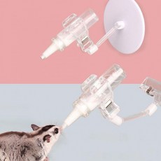 소동물 젖병+거치대 2종세트 클립형 접착형 영양제, 접착형 2종세트