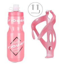 臺灣-出貨【新款】山地自行車水壺架ABS一體成型碳紋公路水瓶水杯架騎行裝備配件套裝, 水壺架+710黃,粉色碳紋水壺架套裝, 1個