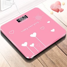 可愛青蛙造型體重計，LED顯示，精準測量，輕薄易收納, 粉愛心, 1個, 凱索精準體重計c30