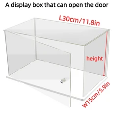 문짝 열 수 있는 디스플레이 박스 방진 보관함 랙 1 개 크리스탈 핸들 선물 포함, 02 height15cm, 05 30x15cm