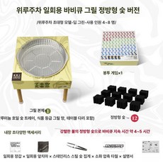 일회용 숯불 바베큐 그릴 캠핑 화로 야외용 숯불구이 세트, 1개, 4-8 인용 특대형 딥그린 고열 사각 4 시간 + 5종