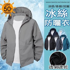 冰絲涼感防曬外套 透氣速乾運動風連帽外套 防紫外線釣魚皮膚衣