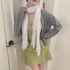 [수앤수]리오나 주름 링클 시스루 롱 머플러 스카프 (26M002)