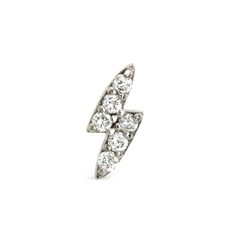 라크앤베리 14K 화이트 골드 라이트닝 스트라이크 다이아몬드 스터드 이어링