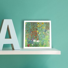 대성액자 세배의 행운 특허받은 프리미엄 해바라기 사과 클림트 명화 미니 액자, 클림트 해바라기정원, 1개